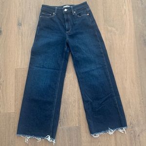 Paige Anessa high-waisted raw hem cropped flare jeans. Size 27. Like-new EC.